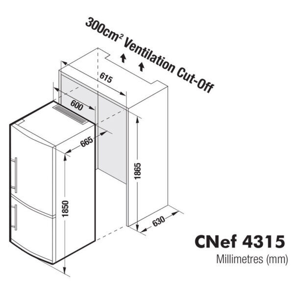 Liebherr CNef4315 321L Bottom Mount Fridge RHH - Image 3