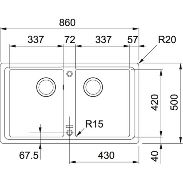 Franke Basis BFG620ONYX Sink - Ex Display - Image 2