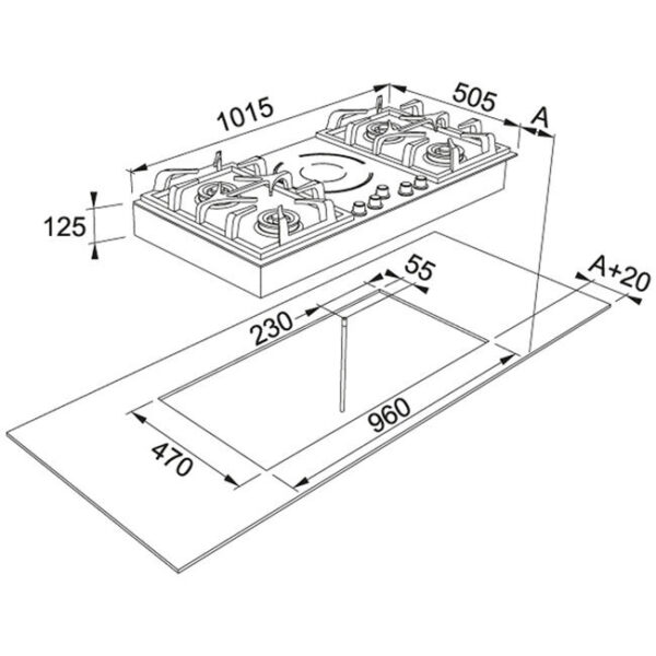 Franke FIXG905B1L Gas & Induction Cooktop - Image 2