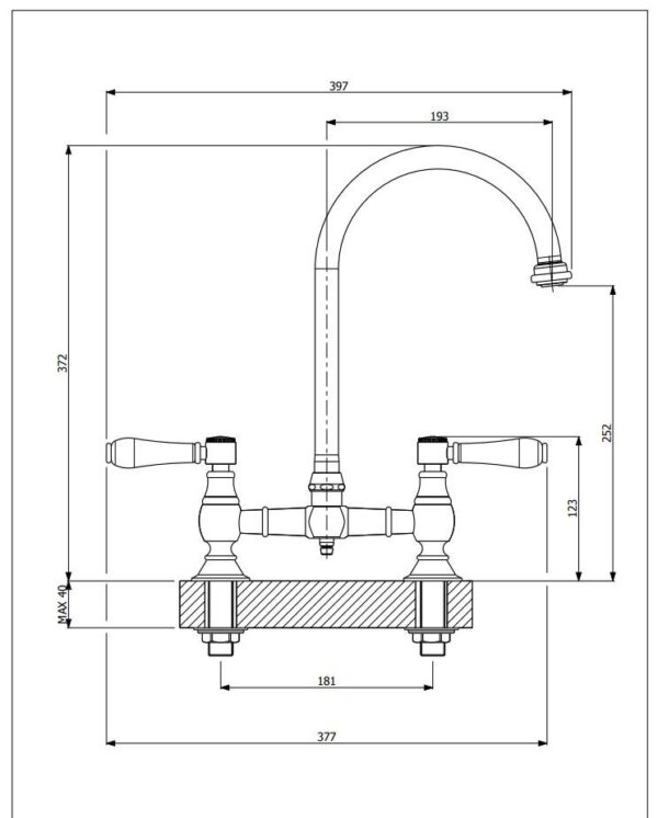 Armando Vicario 400160 Provincial Kitchen Mixer - Image 2
