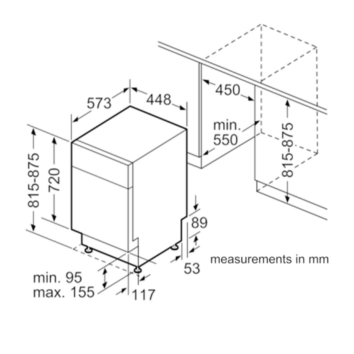 Bosch SPU6IMS01A Underbench Slimline Dishwasher - Image 2