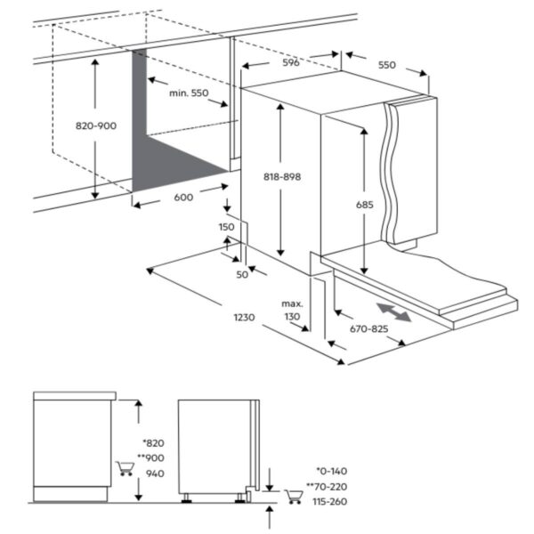 AEG FSE73800RO Fully Integrated Dishwasher - ExDisplay - Image 3