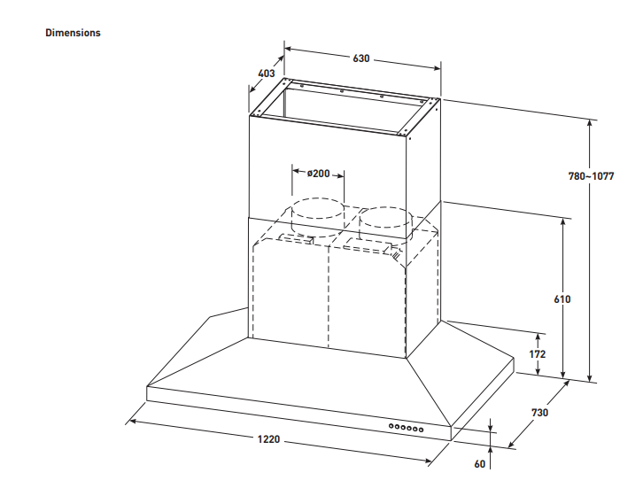 BeefEater BRC214SA Outdoor Canopy Rangehood - Image 3