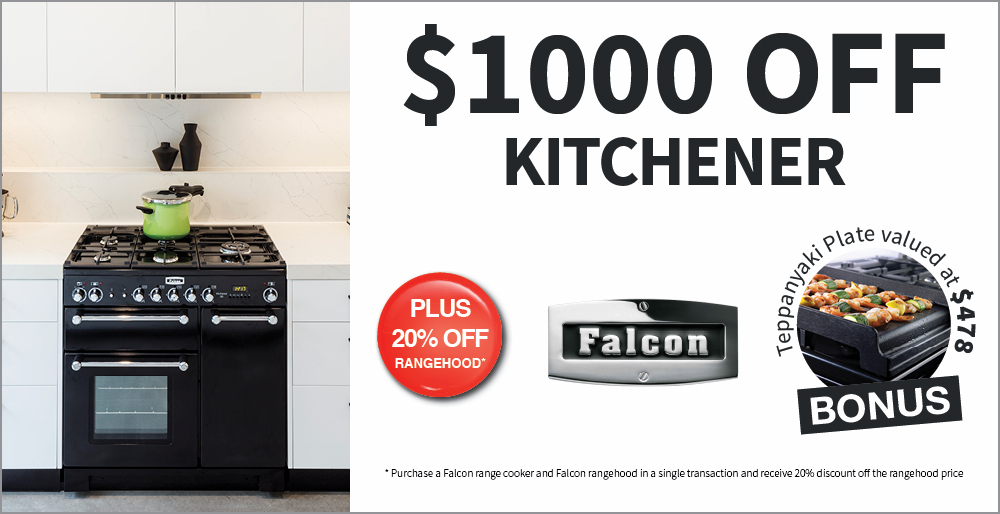 Falcon Kitchener 90cm Dual Fuel Freestanding Cooker Black Brisbane