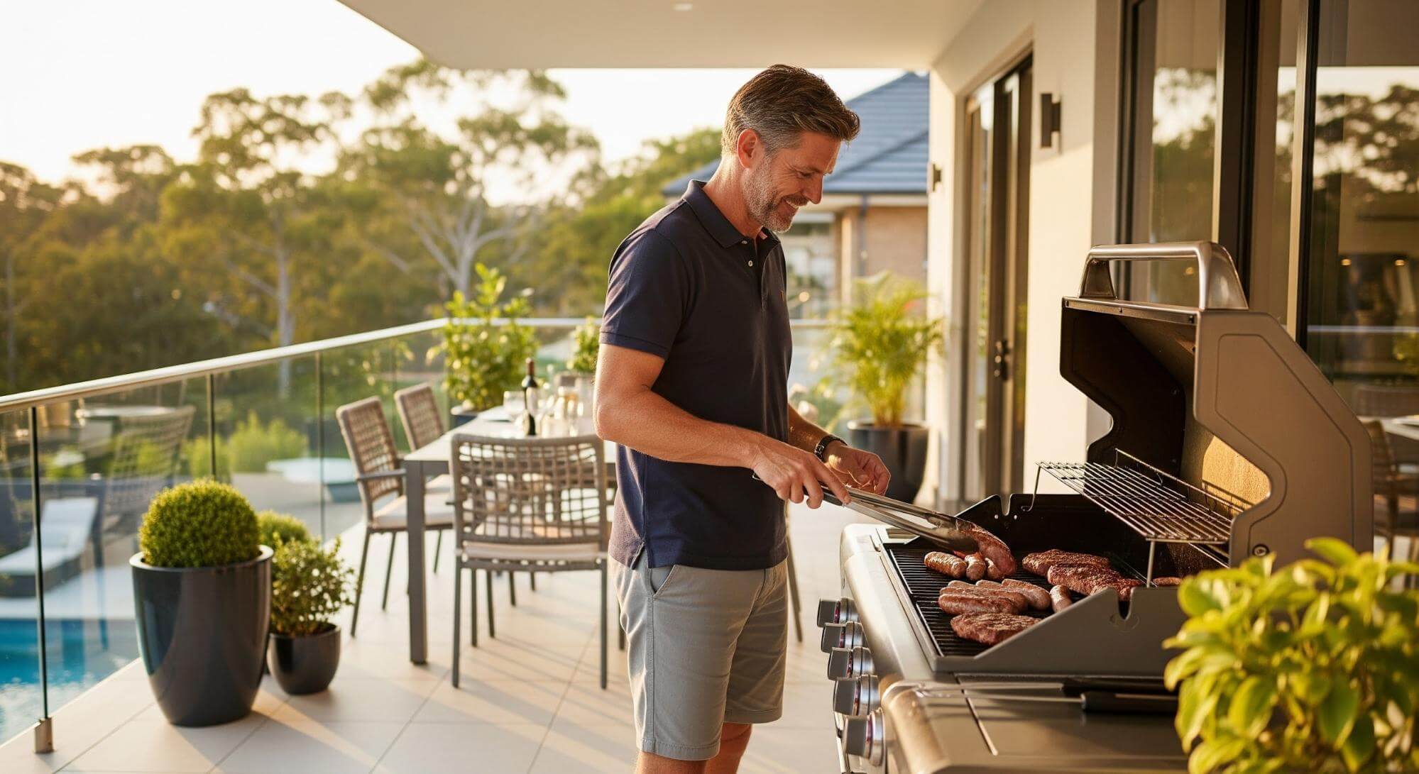 Man cooking on one of the best BBQs in Australia