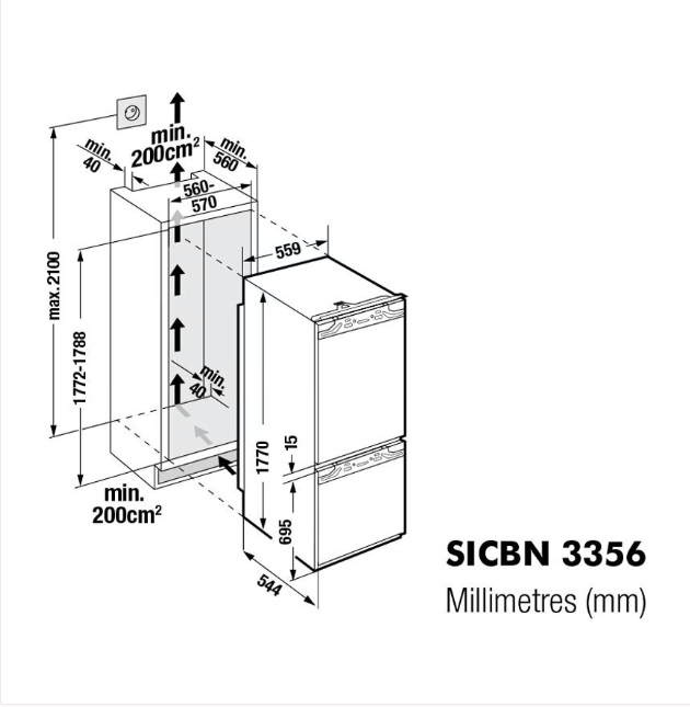 Liebherr SICBN3356 Integrated Fridge-Freezer - ExDisplay - Image 2