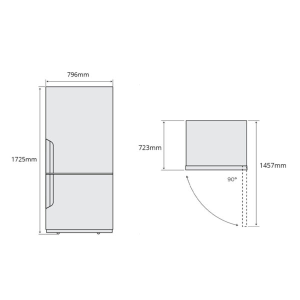 Westinghouse WBE5300SC-R Bottom Mount Fridge - Image 3