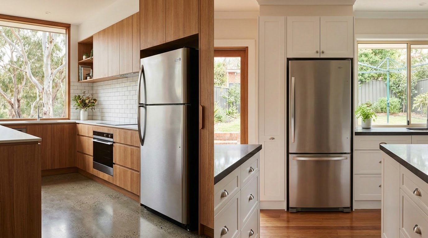 a top mount fridge and bottom mount fridge