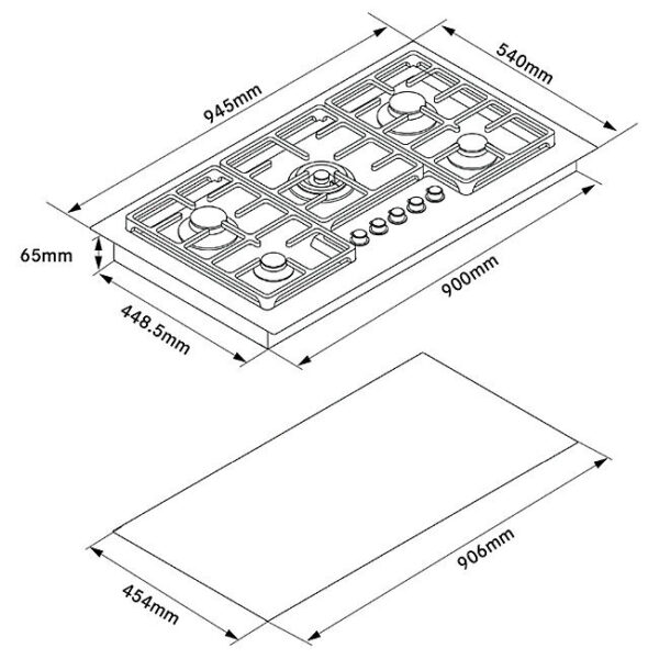 Franke FLG945B1N 94.5cm Gas Cooktop - Image 2