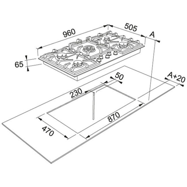 Franke FIG905B1N 96cm Gas Cooktop - Image 2
