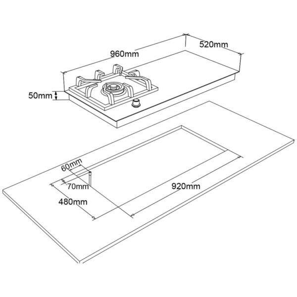 Franke FIXG9041B2N Gas & Induction Cooktop - Image 2