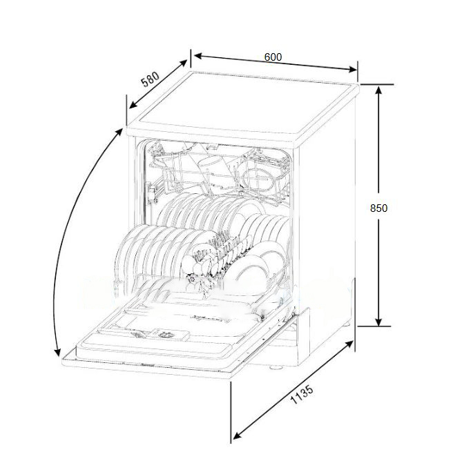 Technika TDX6SS-3 Underbench Dishwasher - ExDisplay - Image 3