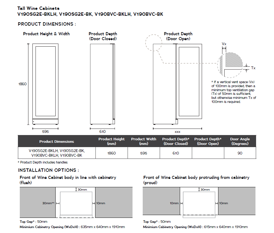 Vintec V190SG2EBK Multi Zone Wine Cabinet - Image 4