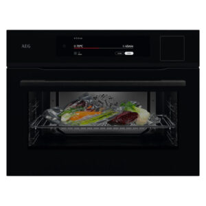 AEG 60cm Built-In Compact Steam Oven with 24 Functions - Black