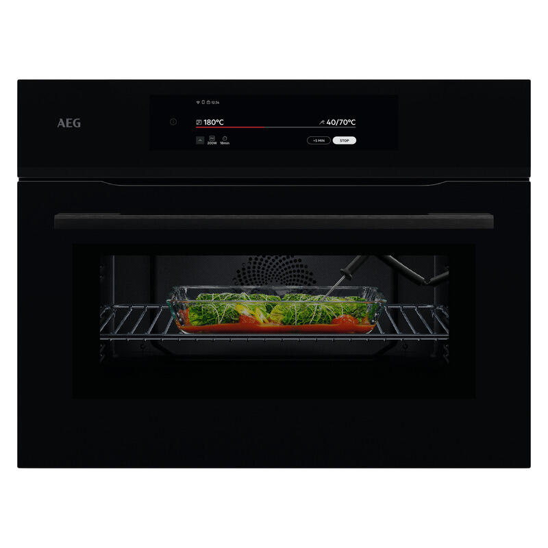 AEG 45cm Built-In Compact Oven - Black