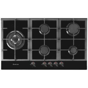 Artusi 90cm 5 Burner Gas on Glass Cooktop