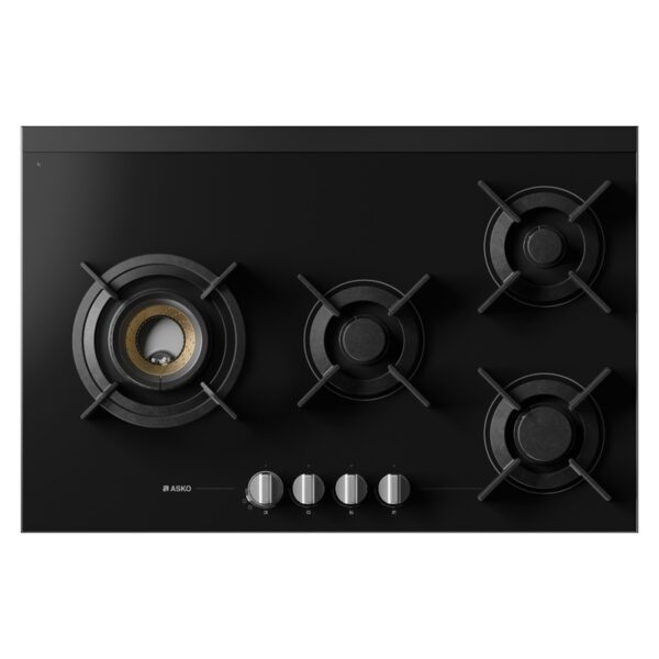 ASKO 80cm Gas on Glass Ceramic Cooktop - Black - Image 2