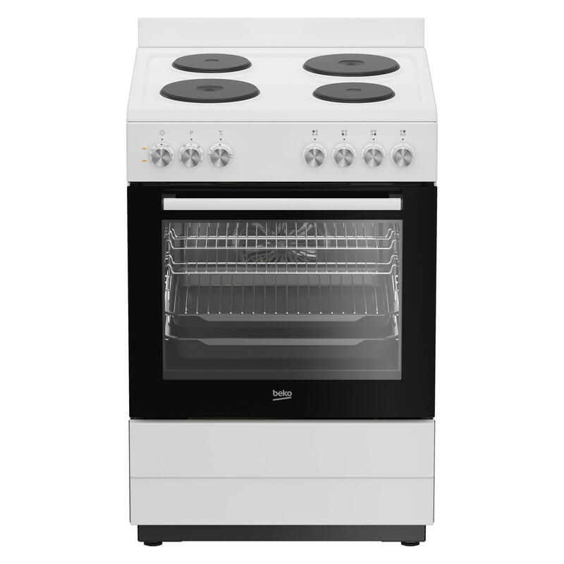 Beko 60cm Electric Upright Cooker with Electric Cooktop - White