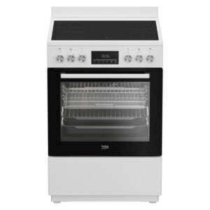 Beko 60cm Freestanding Oven with Ceramic Cooktop - White