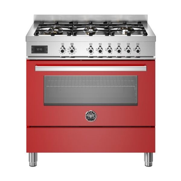 Bertazzoni 90cm Professional Series Dual Fuel Cooker - Red