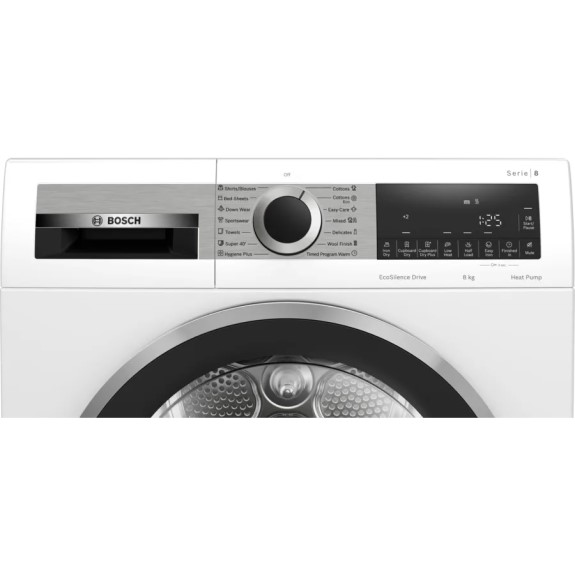 Bosch 8kg Heat Pump Condenser Dryer - White (Series 8) - Image 2