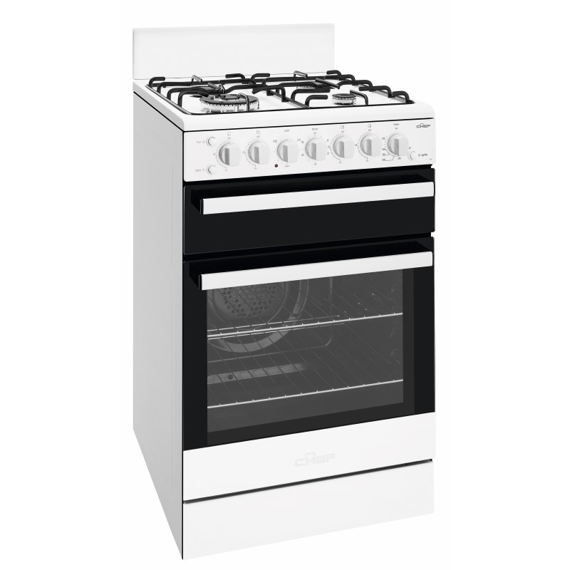 Chef 54cm Freestanding Natural Gas Cooker - White