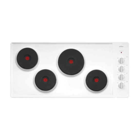 Chef 90cm Electric Solid Cooktop - White