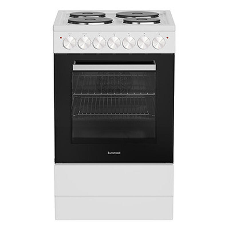 Euromaid 50cm Freestanding Oven with 4-Zone Hotplate Cooktop - White - Image 3