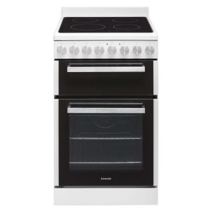 Euromaid 54cm Freestanding Oven with 4-Zone Electric Cooktop - White