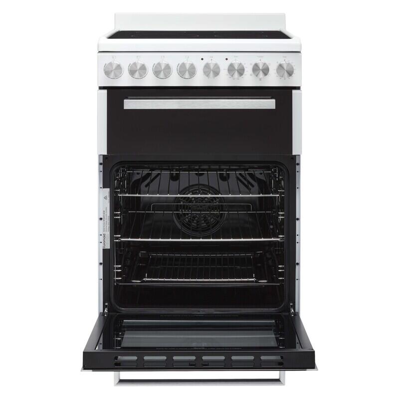 Euromaid 54cm Freestanding Oven with 4-Zone Electric Cooktop - White - Image 3