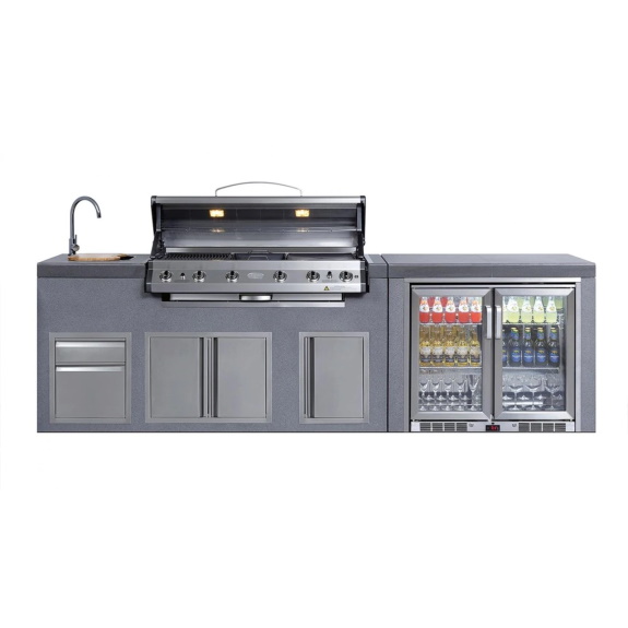 Everdue 6 Burner BBQ Island Module w/Cooler Module