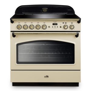 Falcon 90cm Classic Induction Range Cooker - Cream & Brass