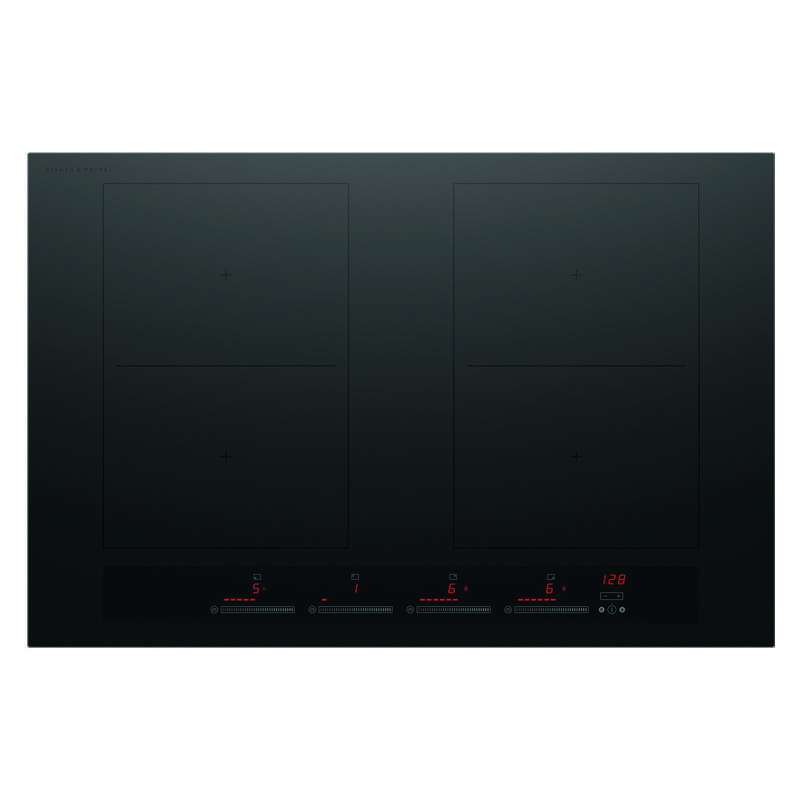 Fisher & Paykel 80cm 4 Zone Induction Cooktop with 2 SmartZones - Black Glass (Series 7)