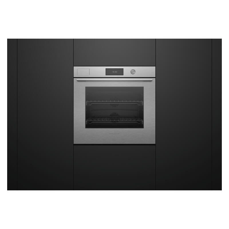 Fisher & Paykel 76cm Contemporary Pyrolytic Steam Assist Oven - Brushed Silver Glass (Series 11) - Image 3