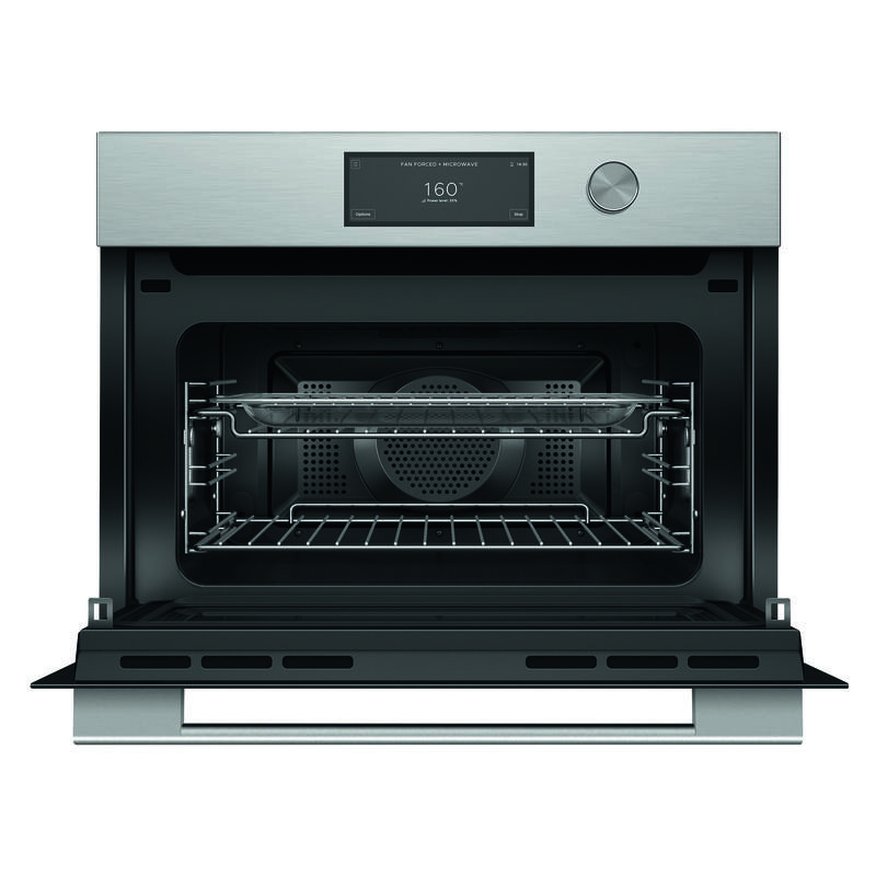 Fisher & Paykel 60cm Contemporary Compact Combi-Microwave Oven - Brushed Silver Glass (Series 9) - Image 2
