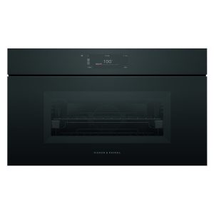 Fisher & Paykel 76cm Minimal Handleless Compact Combi-Steam Oven - Black Glass (Series 9)