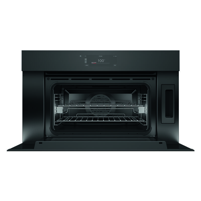 Fisher & Paykel 76cm Minimal Handleless Compact Combi-Steam Oven - Black Glass (Series 9) - Image 2