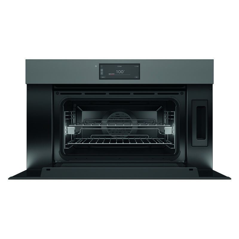 Fisher & Paykel 76cm Minimal Handleless Compact Combi-Steam Oven - Grey Glass (Series 9) - Image 2
