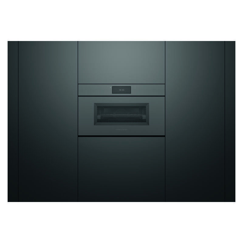 Fisher & Paykel 76cm Minimal Handleless Compact Combi-Steam Oven - Grey Glass (Series 9) - Image 3