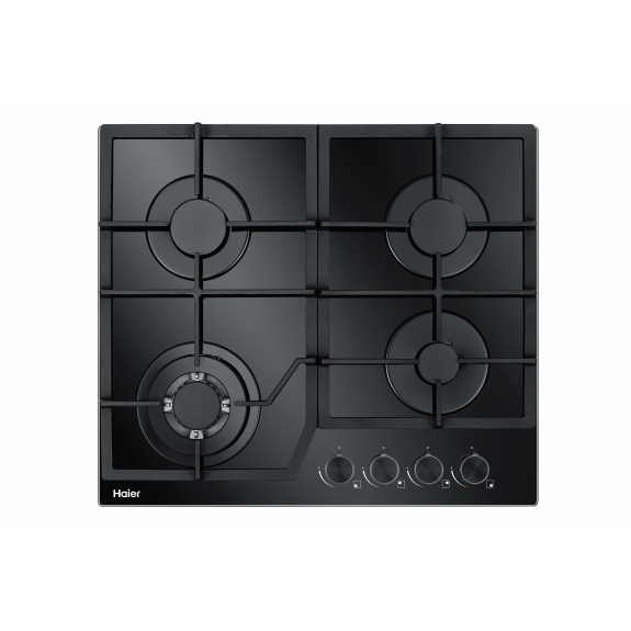 Haier 60cm Gas on Glass Cooktop - Black