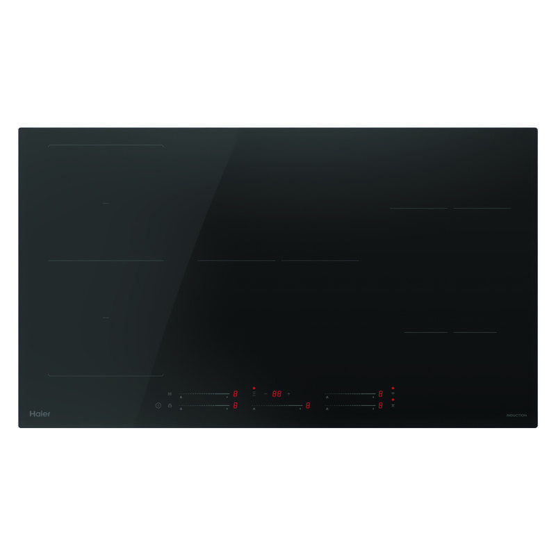 Haier 90cm 5 Zone Induction Cooktop with Flexi Zone - Black Glass (500 Series)