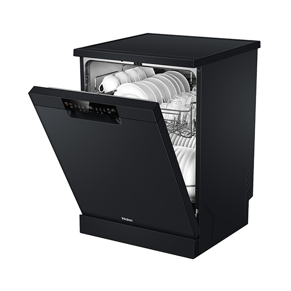 Haier 60cm Freestanding Dishwasher - Black - Image 3