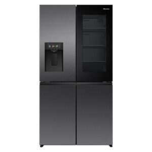Hisense 615L Quad Door Fridge Freezer with Ice & Water Dispenser - Dark Stainless Steel (PureView)