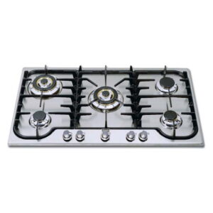 ILVE 90cm Nostalgie 5 Burner Cooktop Dual Wok - Stainless Steel Chrome
