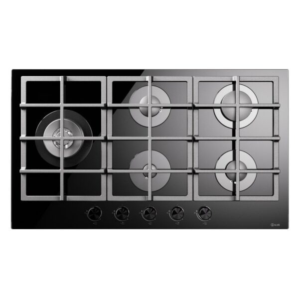 ILVE Professional 5 Burner Cooktop - Black Glass 90CM