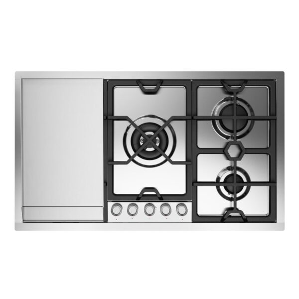 Ilve 90cm Panoramagic 5 Dual Burner & Fry Top Gas Cooktop