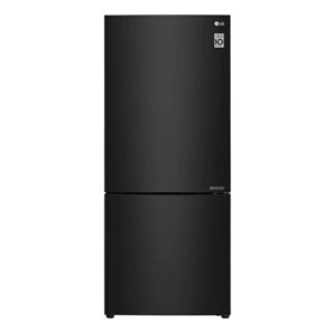 LG 420L Bottom Mount Fridge Freezer - Black Steel