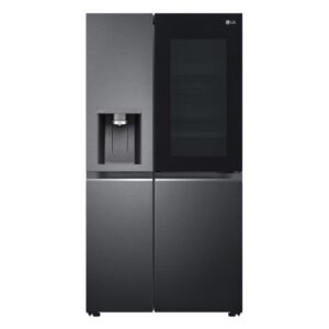 LG 635L Side-by-Side Fridge Freezer with Ice & Water Dispenser - Matte Black