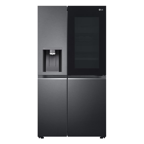LG 635L Side-by-Side Fridge Freezer with Ice & Water Dispenser - Matte Black