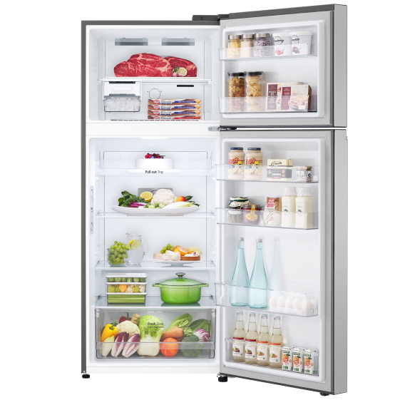 LG 375L Top Mount Fridge Freezer - Silver - Image 2